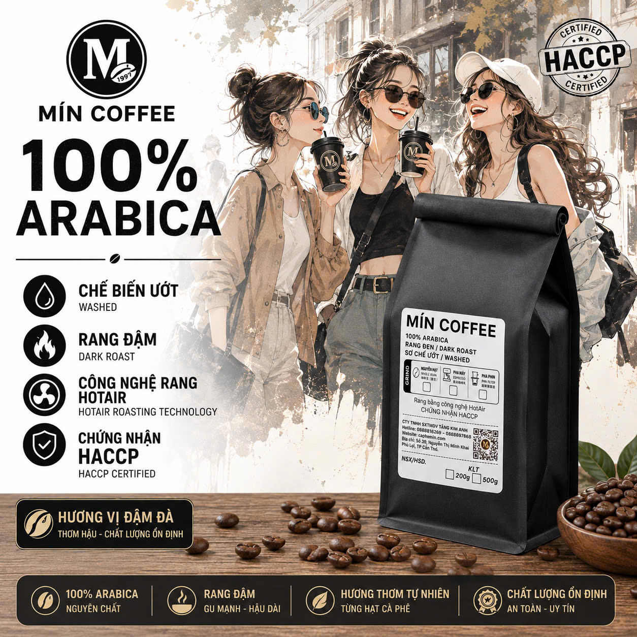 100% Arabica Washed Dark Roast